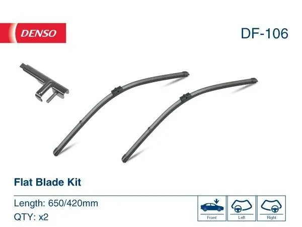Комплект бескаркасных стеклоочистителей  Denso Flat DF-106