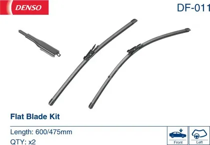 Комплект бескаркасных стеклоочистителей  Denso Flat DF-023