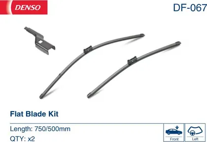 Комплект бескаркасных стеклоочистителей  Denso Flat DF-067