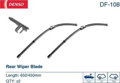 Комплект бескаркасных стеклоочистителей  Denso Flat DF-108