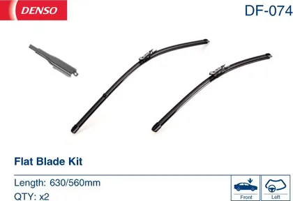 Комплект бескаркасных стеклоочистителей  Denso Flat DF-074