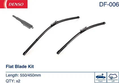 Комплект бескаркасных стеклоочистителей Denso Flat DF-006