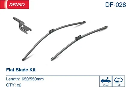 Комплект бескаркасных стеклоочистителей  Denso Flat DF-028