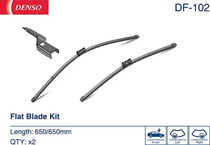 Комплект бескаркасных стеклоочистителей  Denso Flat DF-102