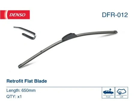 Бескаркасная щетка стеклоочистителя Denso Flat DFR-012