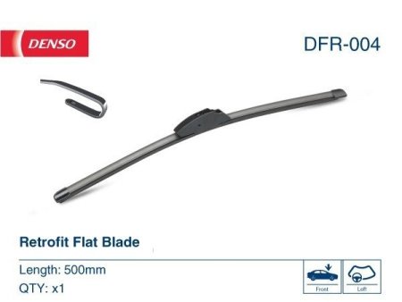 Бескаркасная щетка стеклоочистителя Denso Flat DFR-004