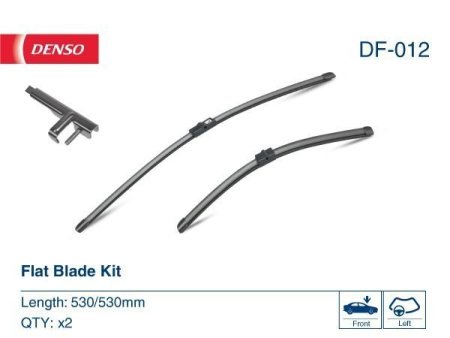 Комплект бескаркасных стеклоочистителей  Denso Flat DF-012